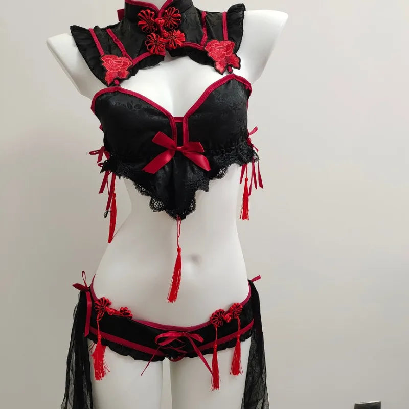 Gothic Vintage Cheongsam Lingerie Anime Vampire Demon Fancy Dress