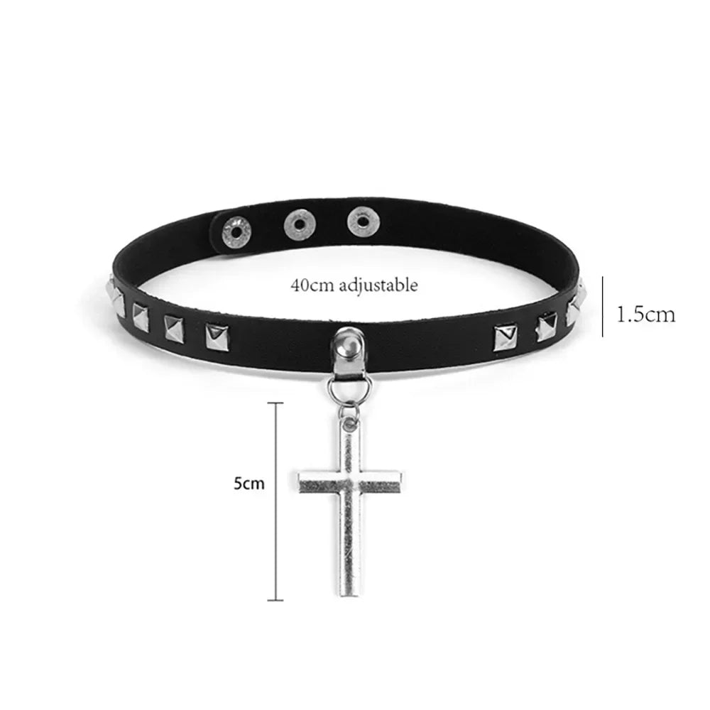 Bondage Sexy Heart Lock Key Rivets Black Goth Punk Chokers Gothic Collar