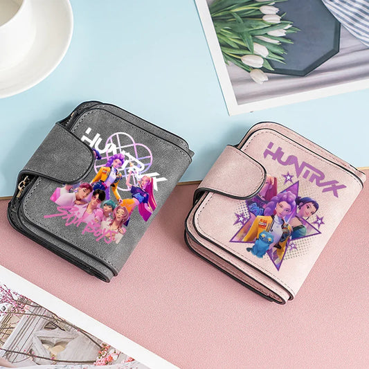 KPop Demon Hunters Wallet PU Waterproof Money Bag Card Holder Purse Coin Huntrix Merch Gift