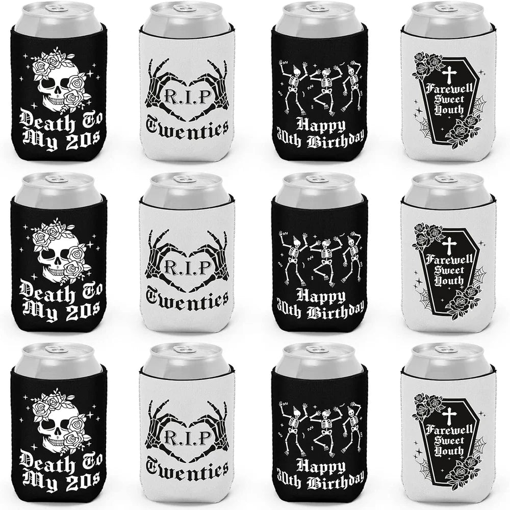 Gothic 30th Birthday Death to My 20s Party Decor Skull Can Drinks Cooler Present Gifts