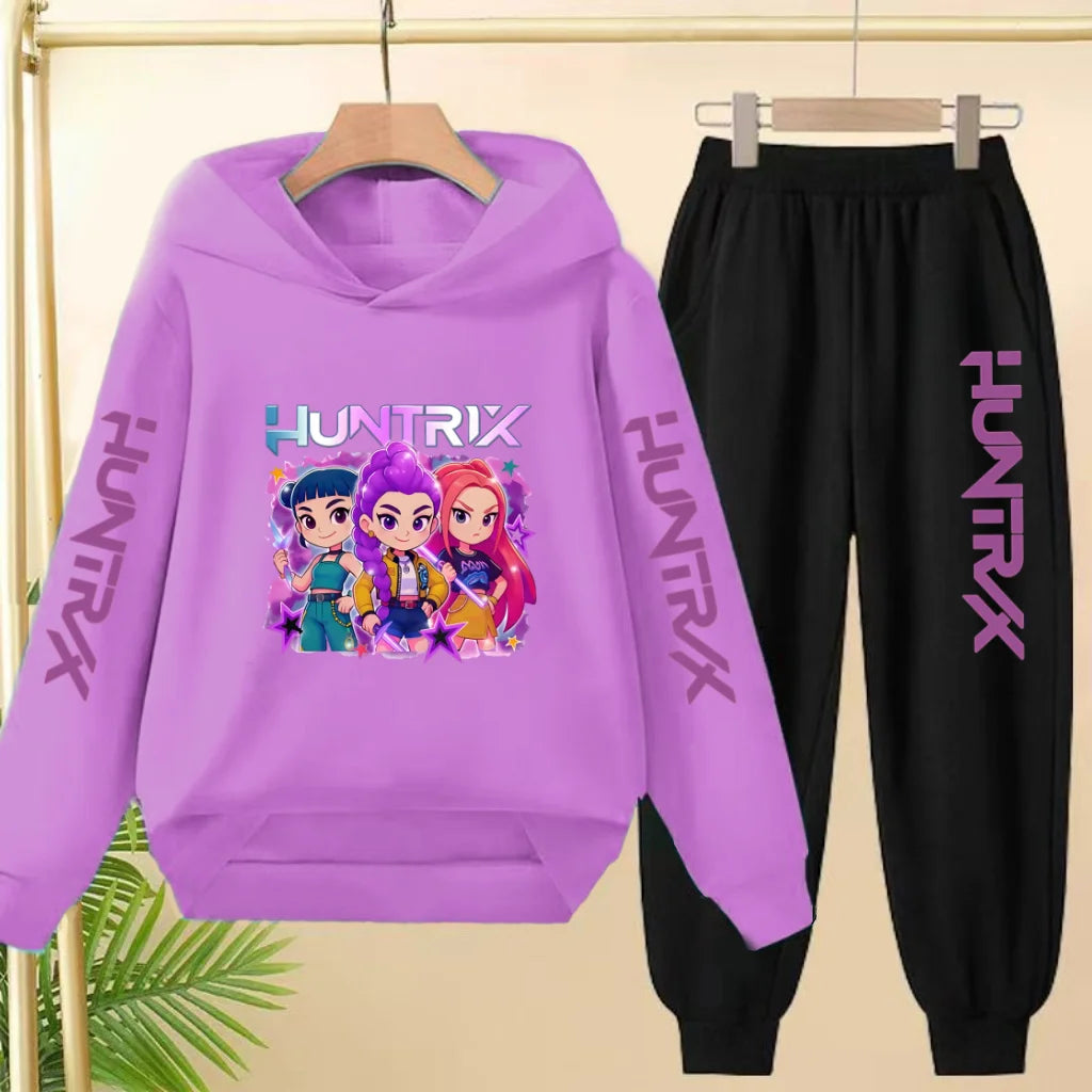 KPop Demon Hunters Tracksuit Hoodie Jumper Huntrix Clothes Joggers