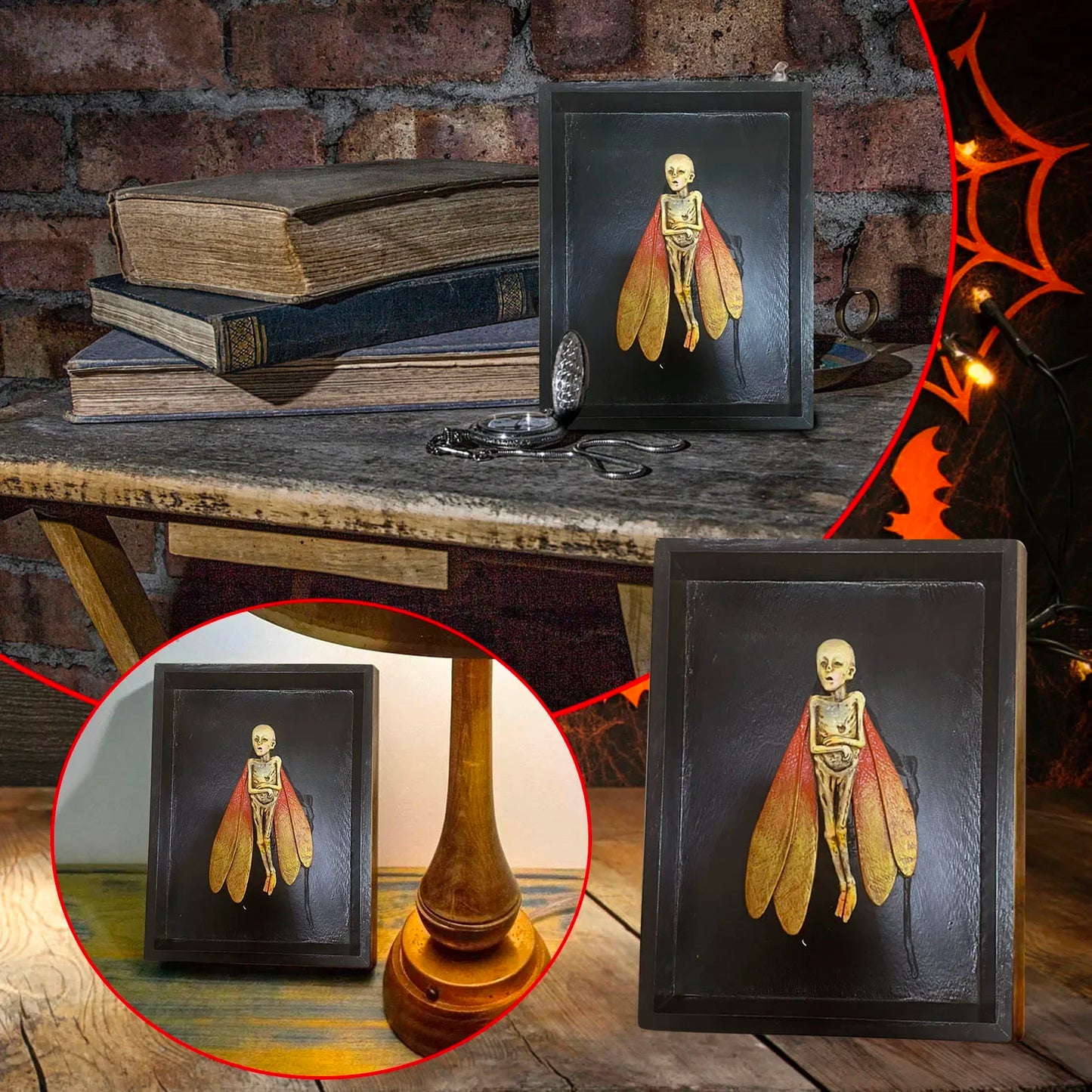Gothic Mummified Fairy Skeleton Witchy Halloween Decor