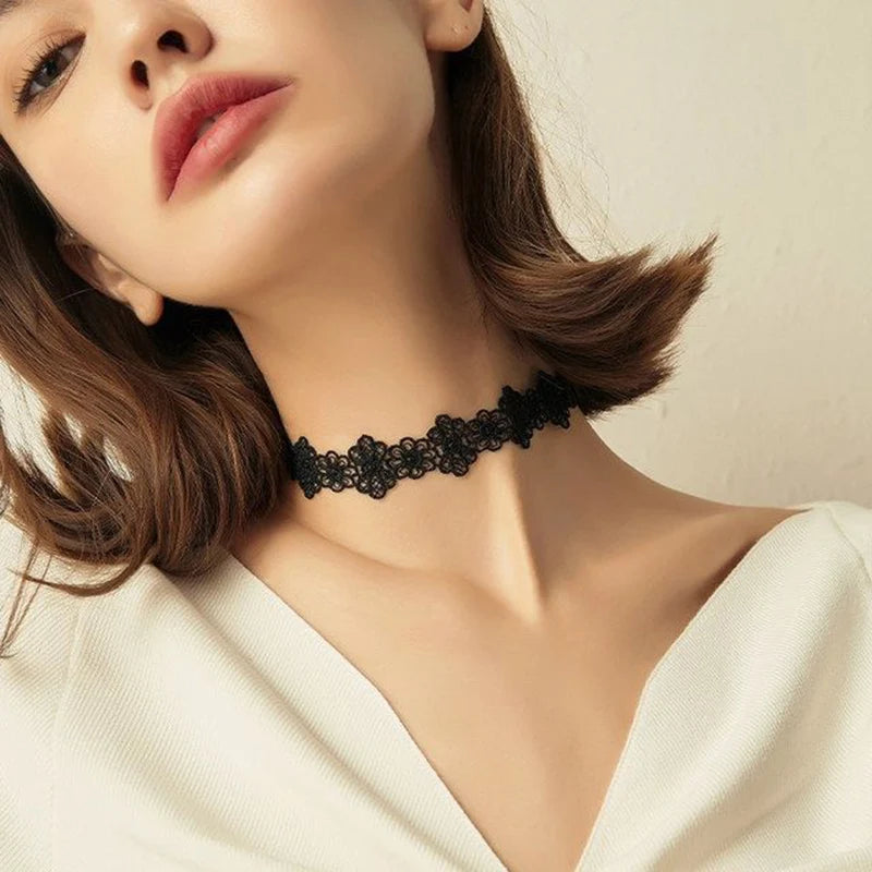 Goth Black Velvet Choker Necklaces Gothic Accessories