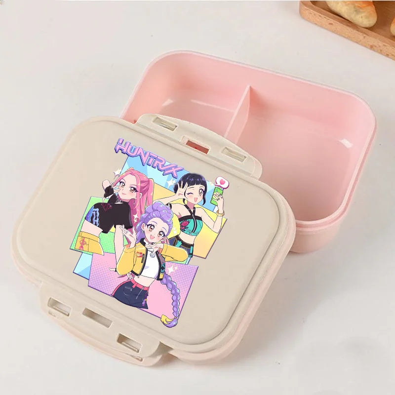 Kpop Demon Hunters Lunch Box Huntrix Food Containers Kids School Picnic Lunchbox Merch Gifts