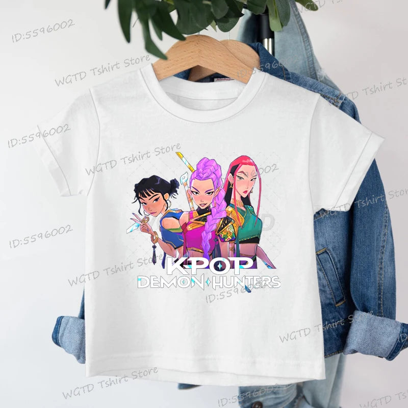 Kids T-shirt KPop Demon Hunters Tee Mira Rumi Zoey Huntrix Merch Gift