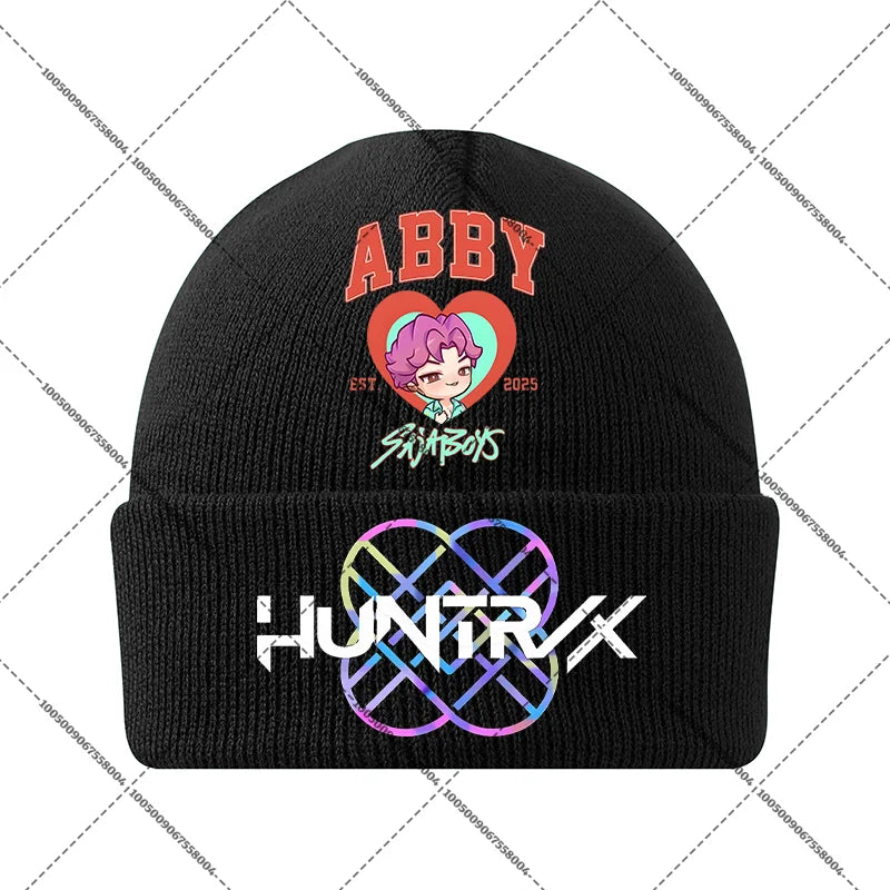 KPop Demon Hunters Huntrix Knit Cap Winter Beanie Knitted Hat Rumi Mira Zoey Merch Gifts