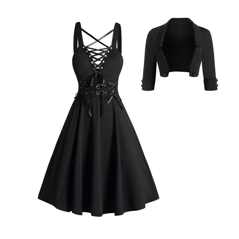 Black Gothic Vintage Cropped Jacket Bolero