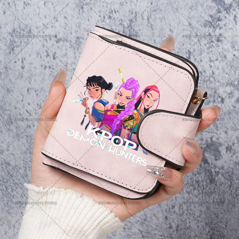 KPop Demon Hunters Leather PU Wallet Card Holder Purse Huntrix Saja Boys Rumi Merch Gifts