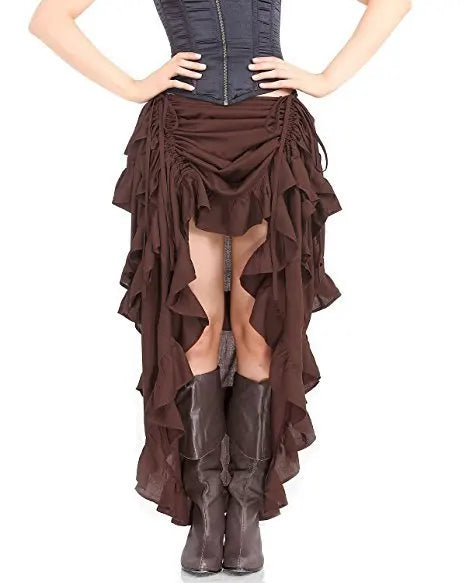 Brown Black Steampunk Pirate Sexy Medieval Costume Skirt