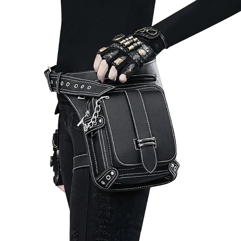 Gothic Punk Waist Bag Hip Pouch Utility Bag