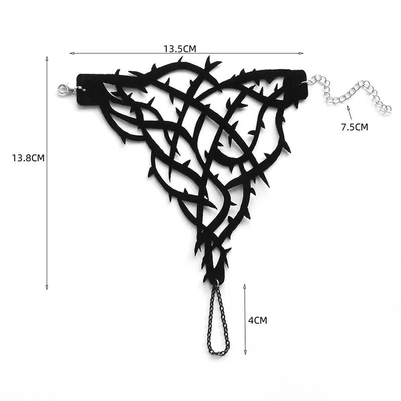 Gothic Bracelet Black Spike Dark Spider Web Hand Accessory Halloween Costume