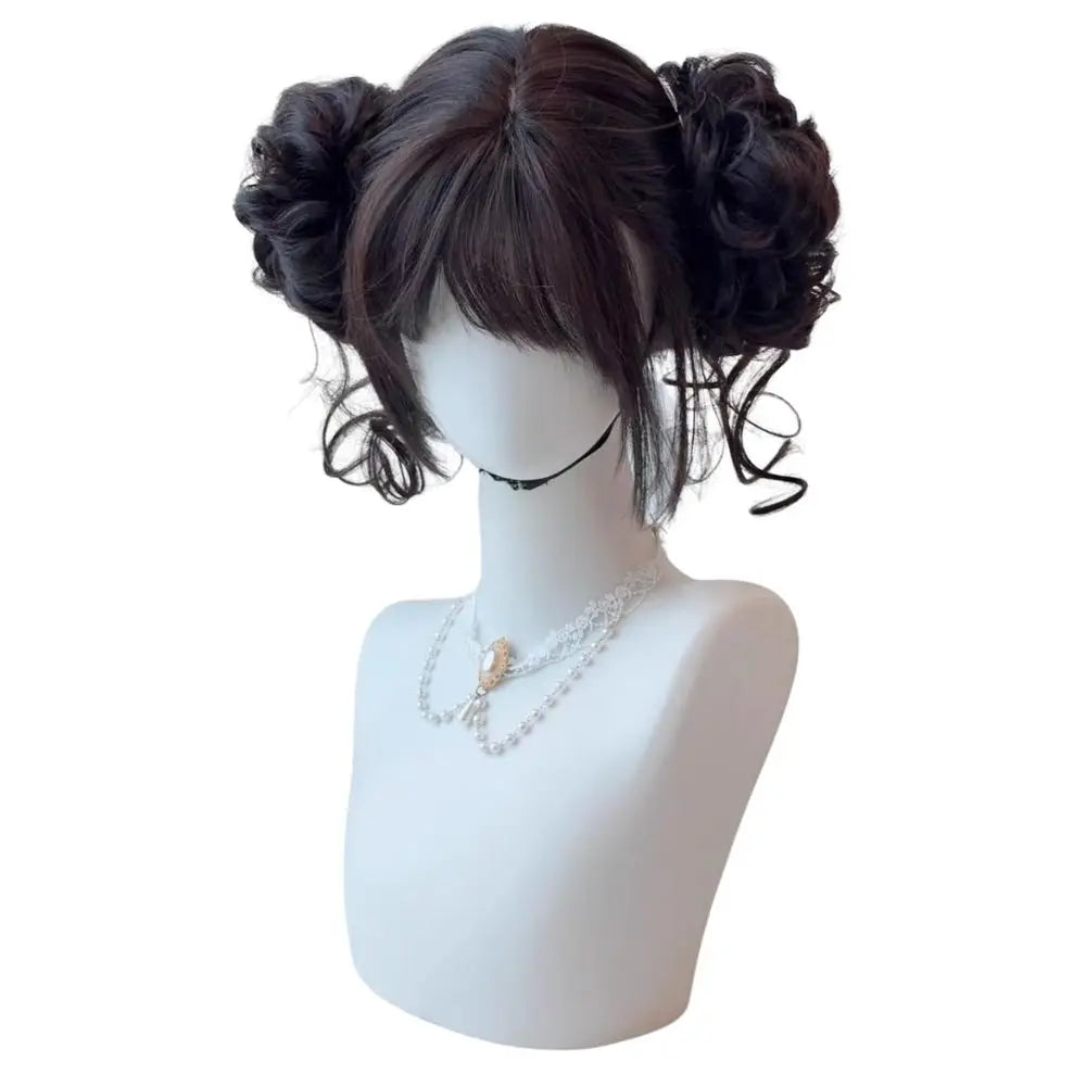 KPop Zoey Demon Hunters Cosplay Wig Huntrix Fancy Dress Costume Short Black Bun Wig