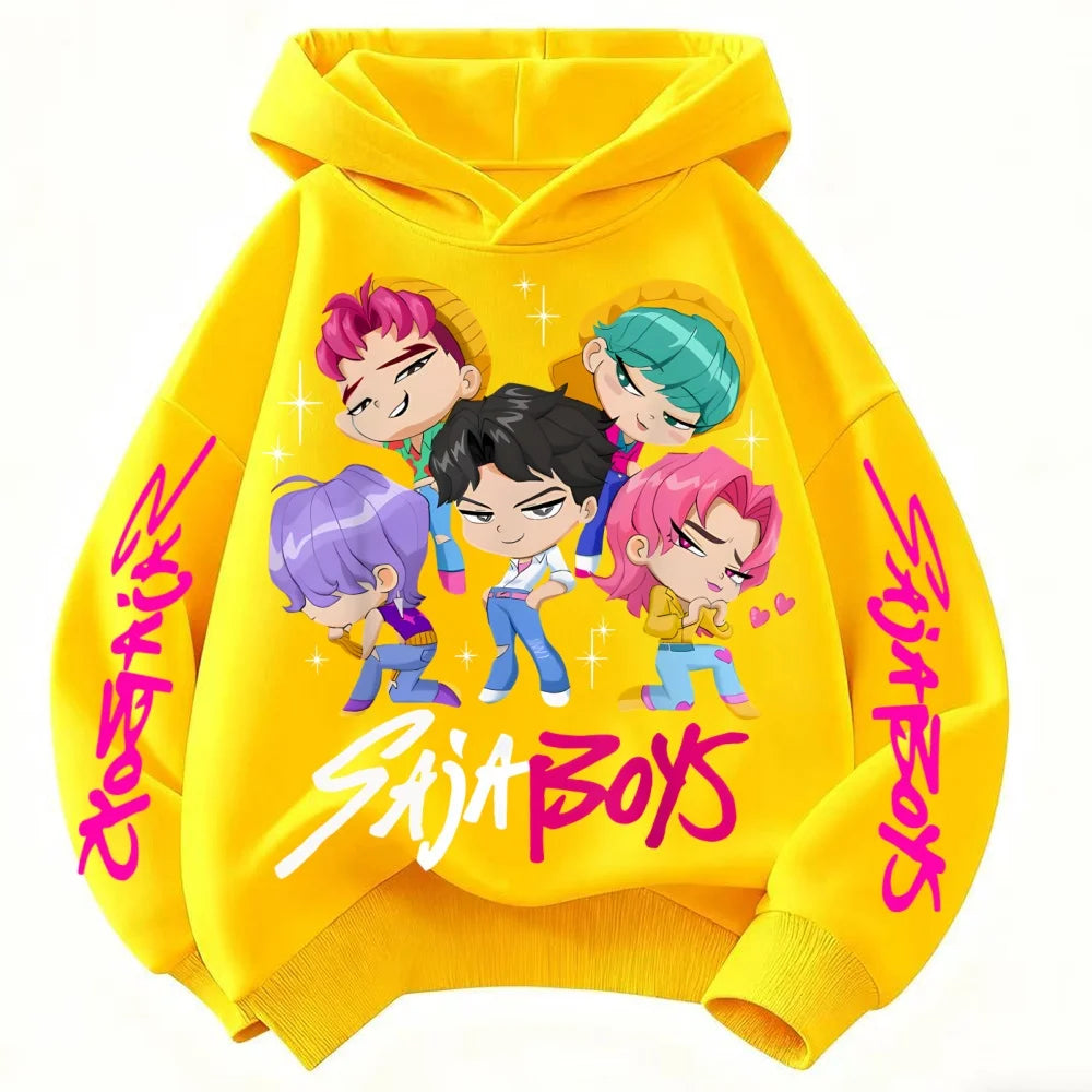 KPop Demon Hunters Saja Boys Hoodie Unisex Boys Girls K-pop Clothes Hooded Sweatshirt