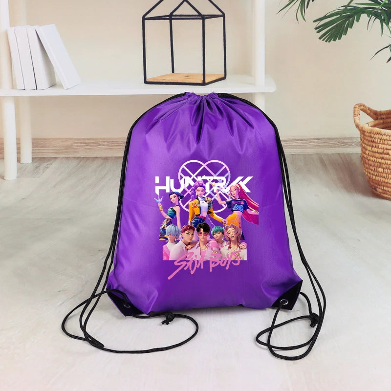 KPop Demon Hunters Kids Drawstring Bag Swimming Bag PE Kit Sports Huntrix School