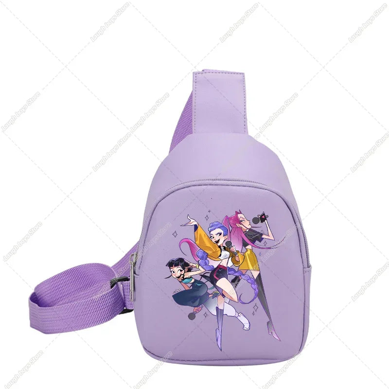 KPop Demon Hunters Huntrix Childs Backpack Rumi Mira Zoey Shoulder Bag Derpy Tiger Merch Gifts K-pop Cute