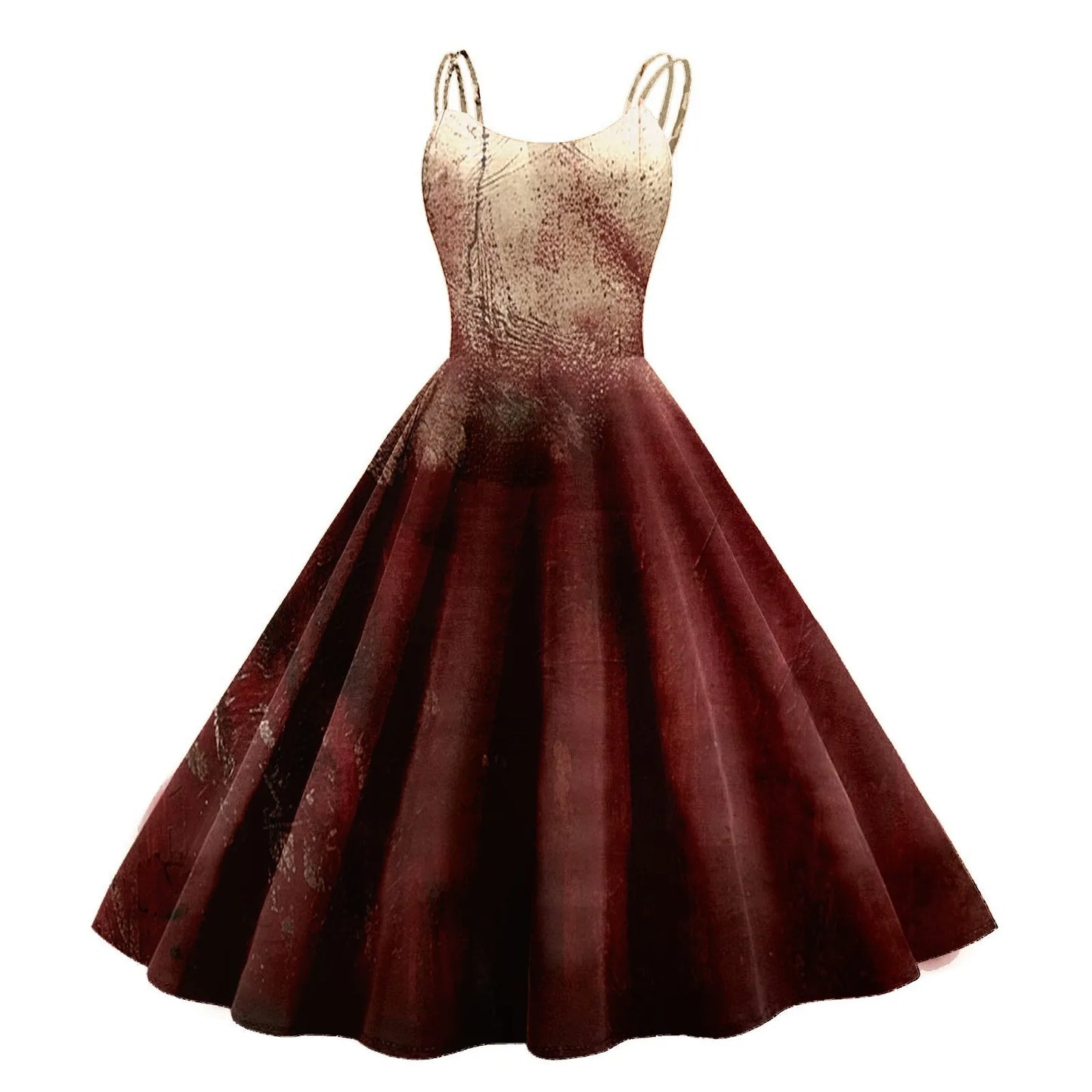 Gothic Bat Print 1950s Rockabilly Vintage Swing Dress