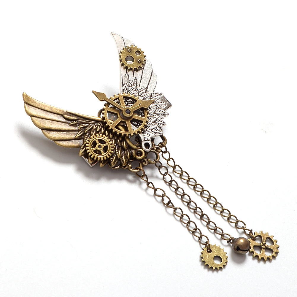 Gothic Steampunk Hair Clips Hair pin Barrette Costumes Clockwork Hair Accessory