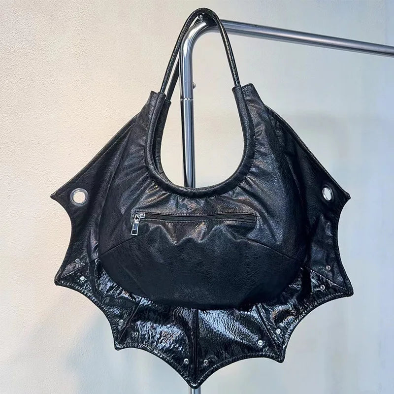 Leather Punk Gothic Rock Black Studded Purse Handbag