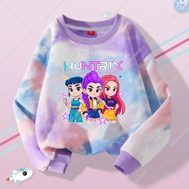 KPop Demon Hunters Sweater Hoodie Child Jumper Huntrix Saja Boys Top Clothes Gifts Merch