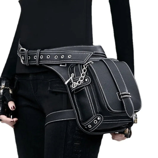 Gothic Punk Waist Bag Hip Pouch Utility Bag