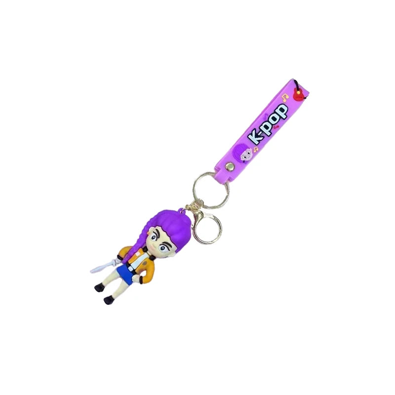 KPop Demon Hunters Keychain Huntrix Figures Rumi Mira Zoey Derpy Tiger Toys Bag Decoration Gifts Merch