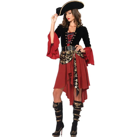 Adult Ladies Halloween Sexy Female Pirate Costume Fancy Dress