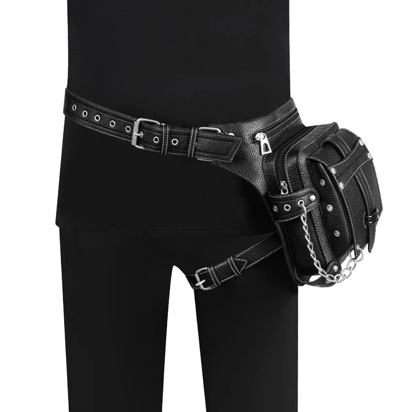 Unisex Gothic Waist Bag Fanny Pack Leg Hip Purse Pouch