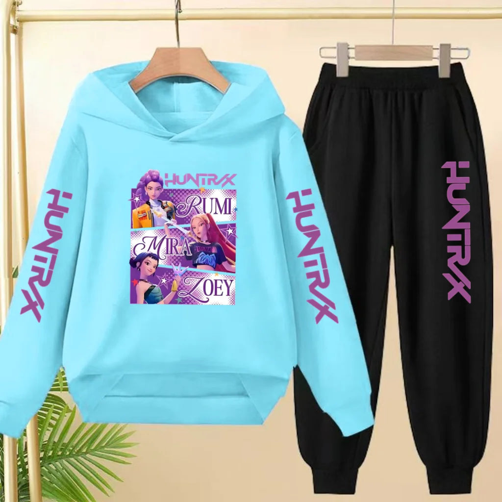 KPop Demon Hunters Tracksuit Hoodie Jumper Huntrix Clothes Joggers