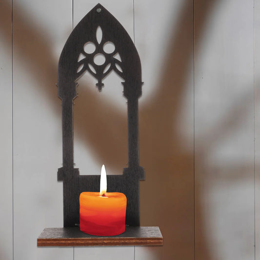 1 Pair Wooden Gothic Candlestick Arch Candle Holder