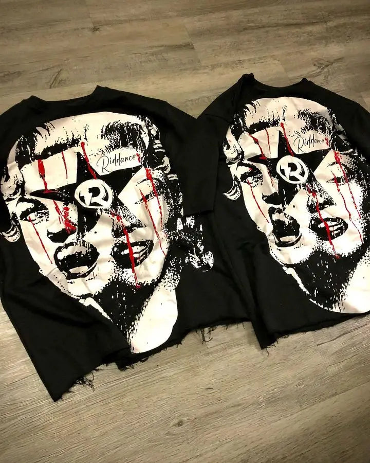 Gothic Punk Horror Print Oversized Unisex TShirt
