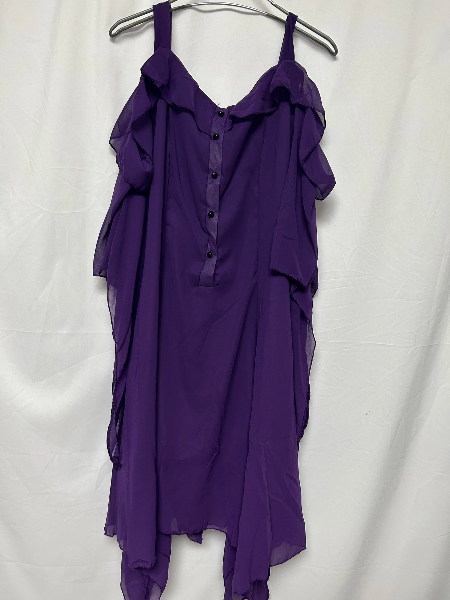 Gothic Medieval Purple Flared Sleeve Dress Wiccan Witch Costume