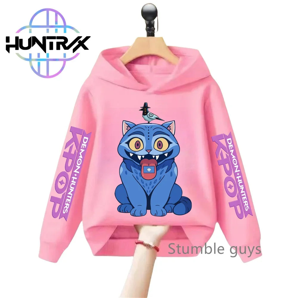 Kids KPop Demon Hunters Hoodie Derpy Tiger Hooded Sweatshirt Clothes K-Pop