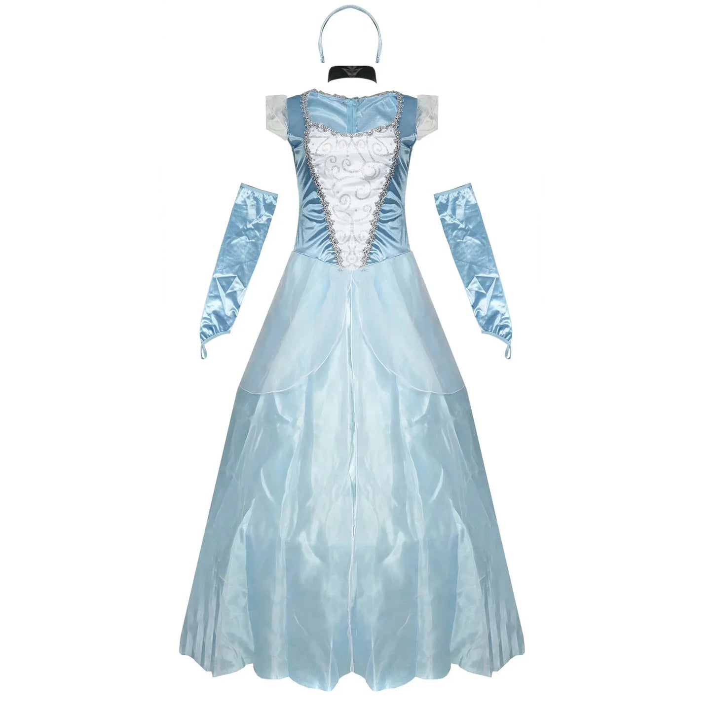 Beautiful Blue Fairy Tale Princess Gown Cinderella Fancy Dress Ballgown Costume