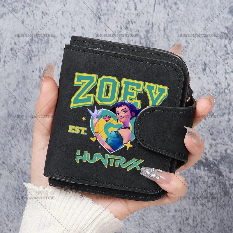 KPop Demon Hunters Wallet PU Waterproof Money Bag Card Holder Purse Coin Huntrix Merch Gift