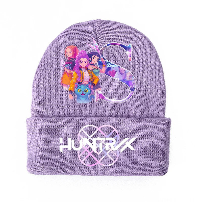K Pop Demon Hunters Merch Gifts Girls Knitted Winter Hats Huntrix Beanie Personalised Cap Kpop Rumi Mira Zoey