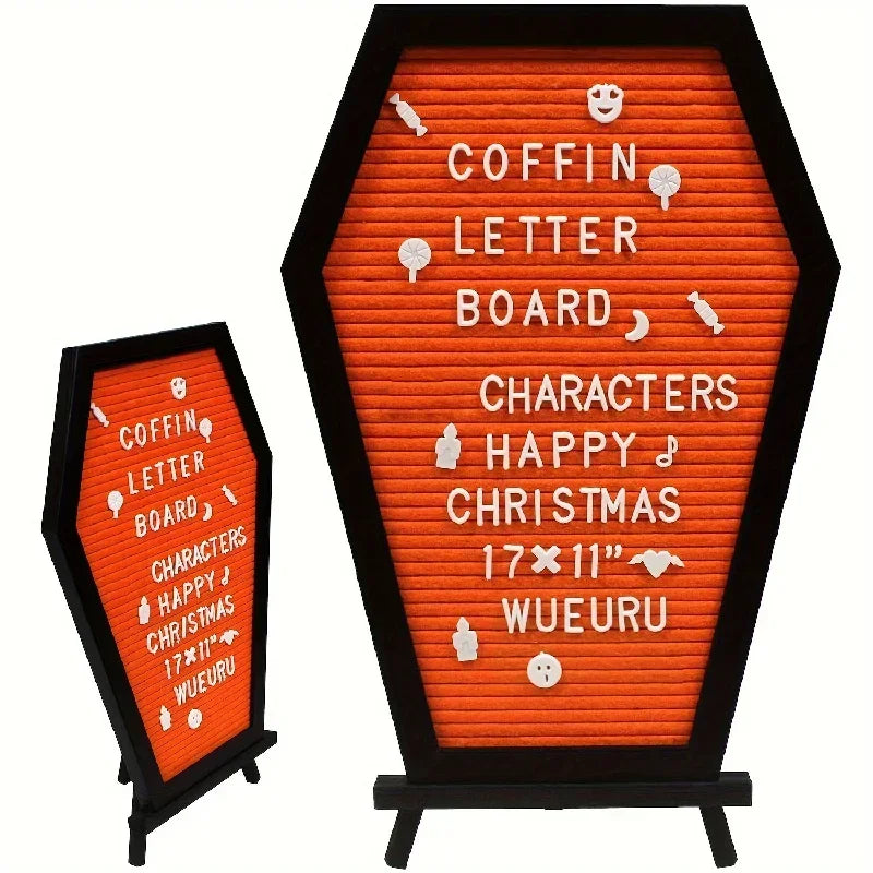 Coffin Letter Board Black Noticeboard Gothic Halloween Home Decor
