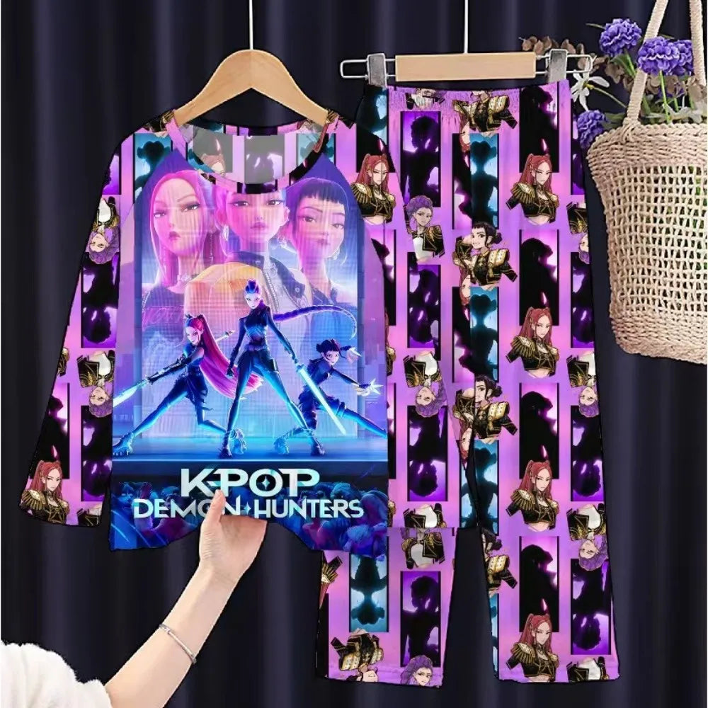 Kids KPop Demon Hunters Huntrix Pyjamas PJ's Rumi Mira Zoey K-pop Pajamas Nightwear