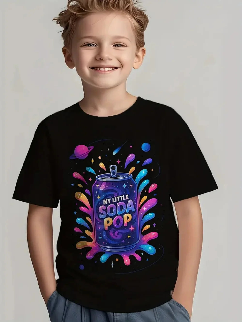 Soda Pop T-Shirt Saja Boys KPop Demon Hunters Clothes Summer Top