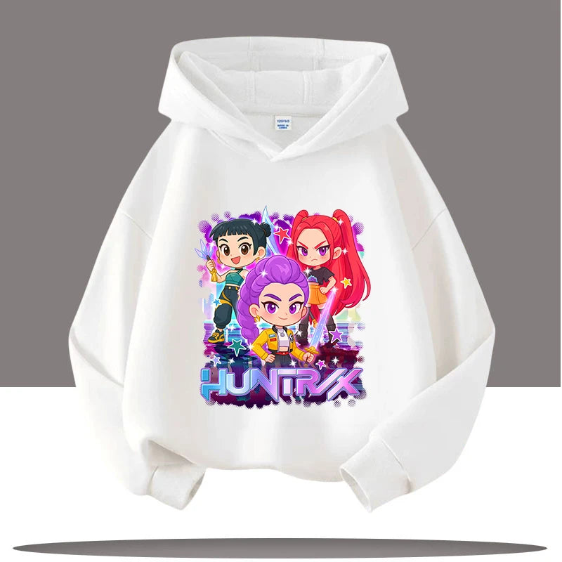 KPop Demon Hunters Huntrix Hoodies Girls Boys Rumi Hooded Sweatshirt Jumper K-pop Merch Gifts