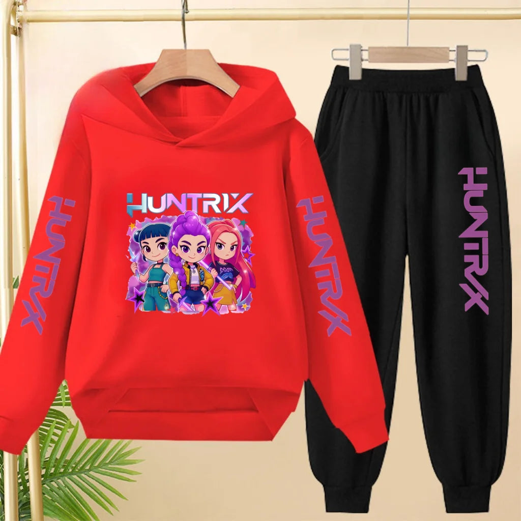 KPop Demon Hunters Tracksuit Hoodie Jumper Huntrix Clothes Joggers