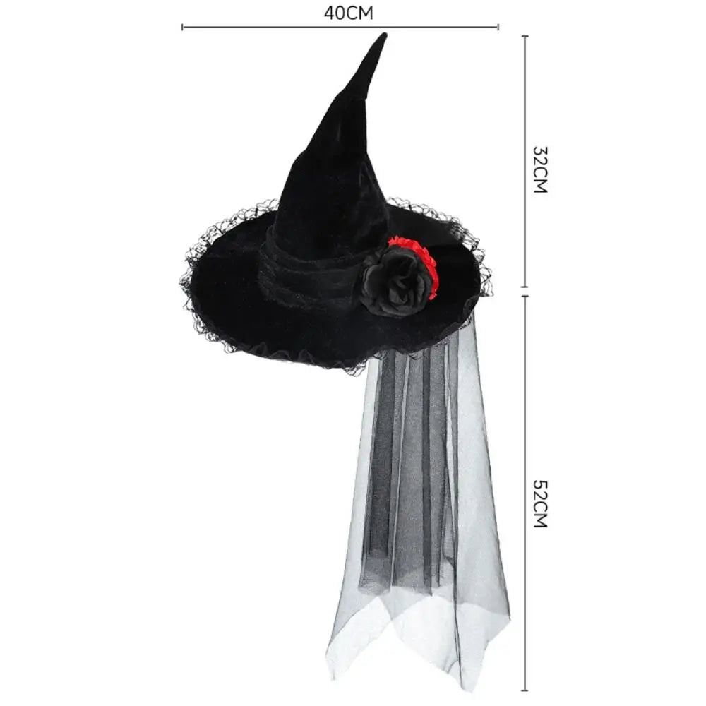 Witch Hat Gothic Queen Halloween Fancy Dress Costume Accessory
