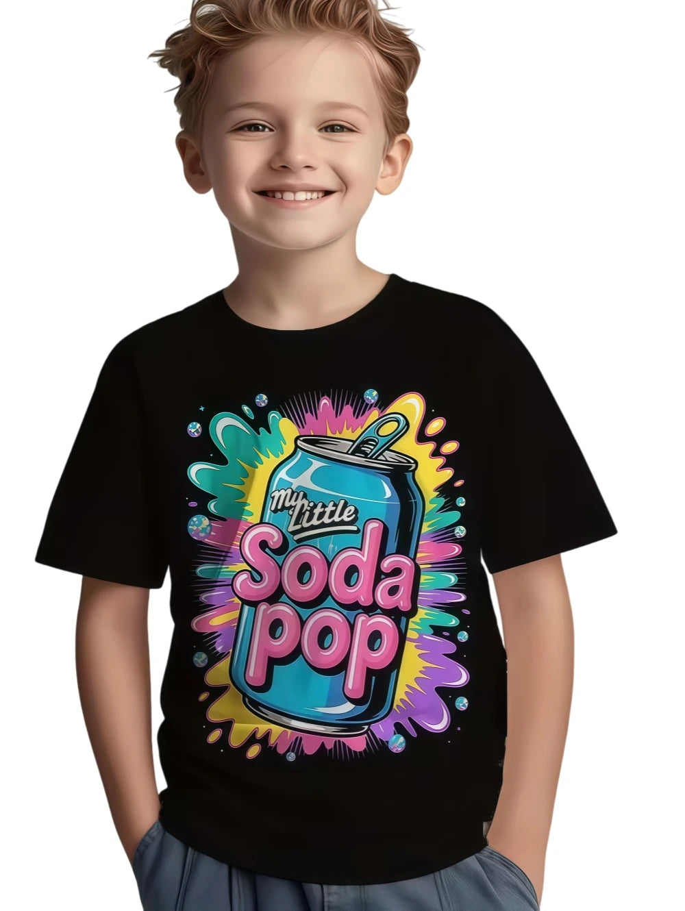Soda Pop T-Shirt Saja Boys KPop Demon Hunters Clothes Summer Top