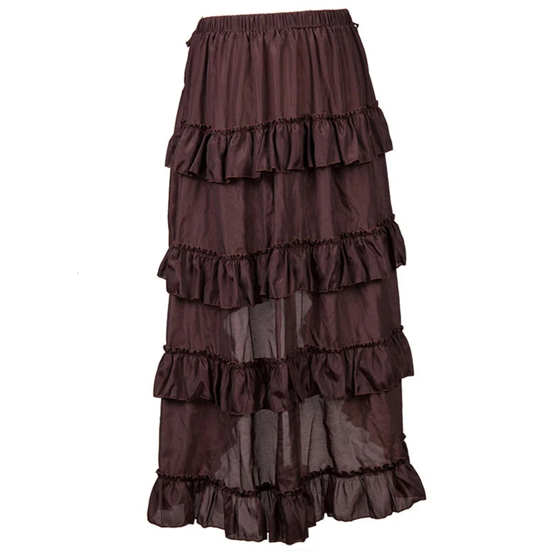 Brown Black Steampunk Pirate Sexy Medieval Costume Skirt
