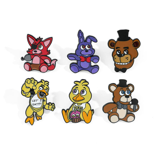 FNAF Brooch Five Night's At Freddy Enamel Pins Foxy Bonnie Animal Brooch