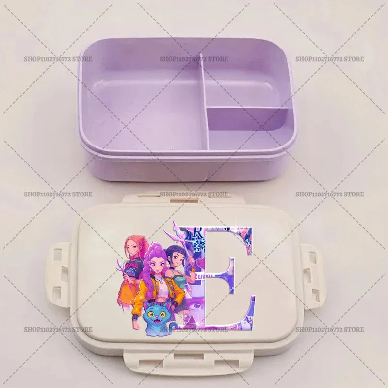 Kpop Demon Hunters Lunch Box Huntrix Food Containers Kids School Picnic Lunchbox Merch Gifts