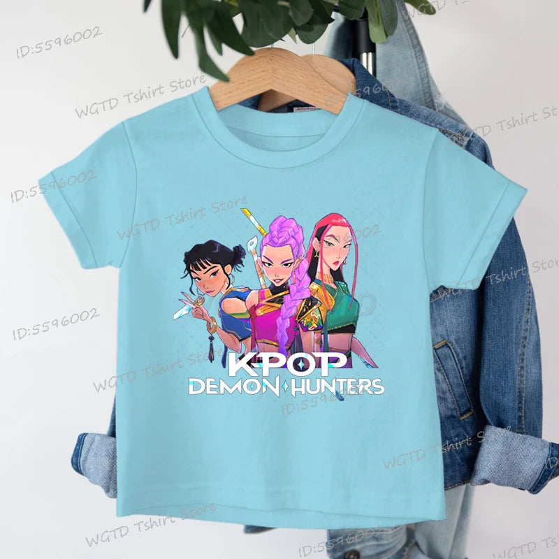 Kids T-shirt KPop Demon Hunters Tee Mira Rumi Zoey Huntrix Merch Gift