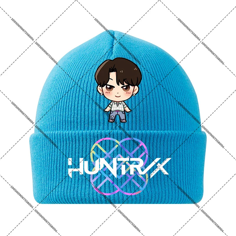 KPop Demon Hunters Huntrix Knit Cap Winter Beanie Knitted Hat Rumi Mira Zoey Merch Gifts