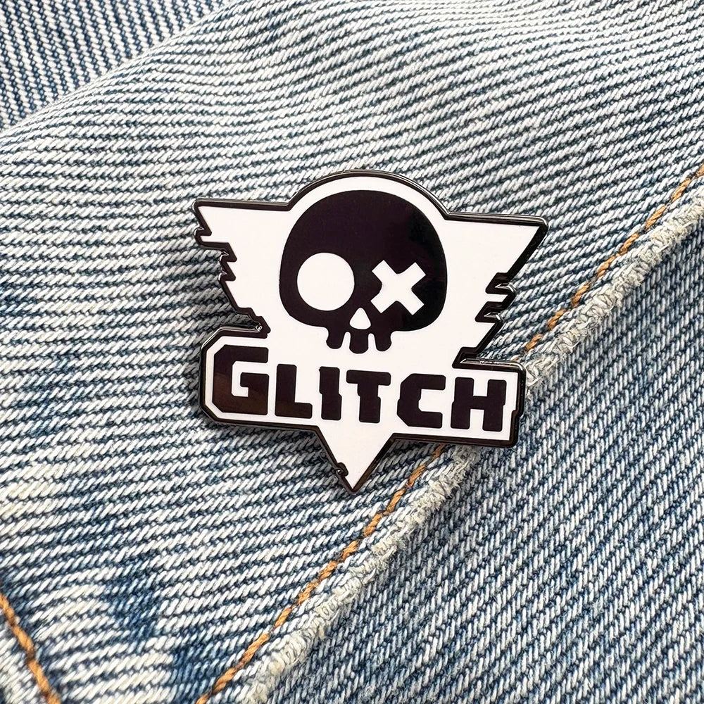 Glitch Productions Logo Animation Studio Murder Drones Badge Lapel Pin Enamel Digital Circus