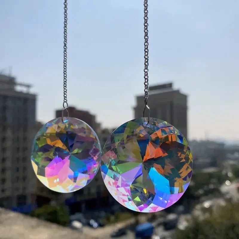 2pcs Crystal Sun Catcher Prism, Pendant Hanging Sun Catcher Rainbow Maker Wind Chime