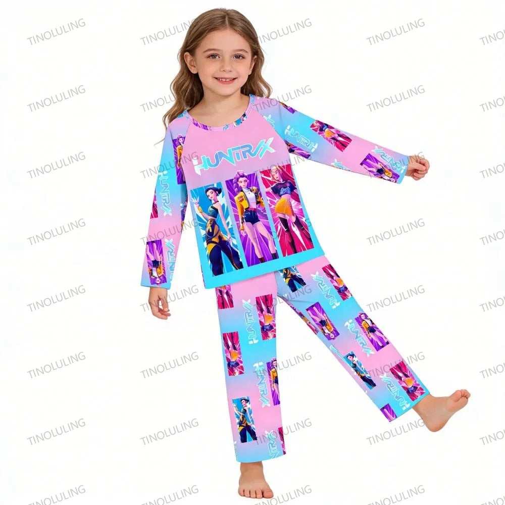 Kids KPop Demon Hunters Huntrix Pyjamas PJ's Rumi Mira Zoey K-pop Pajamas Nightwear